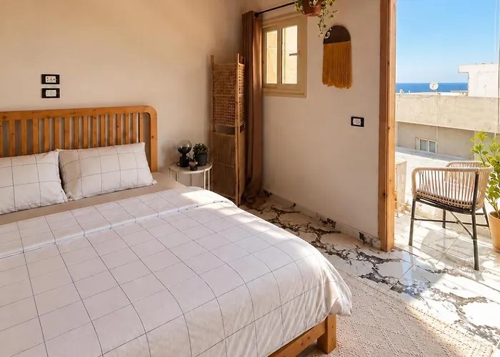 Bedro Rooftop Studio 2 Private Balcony & Sea View 1 Min To Beach شقة *